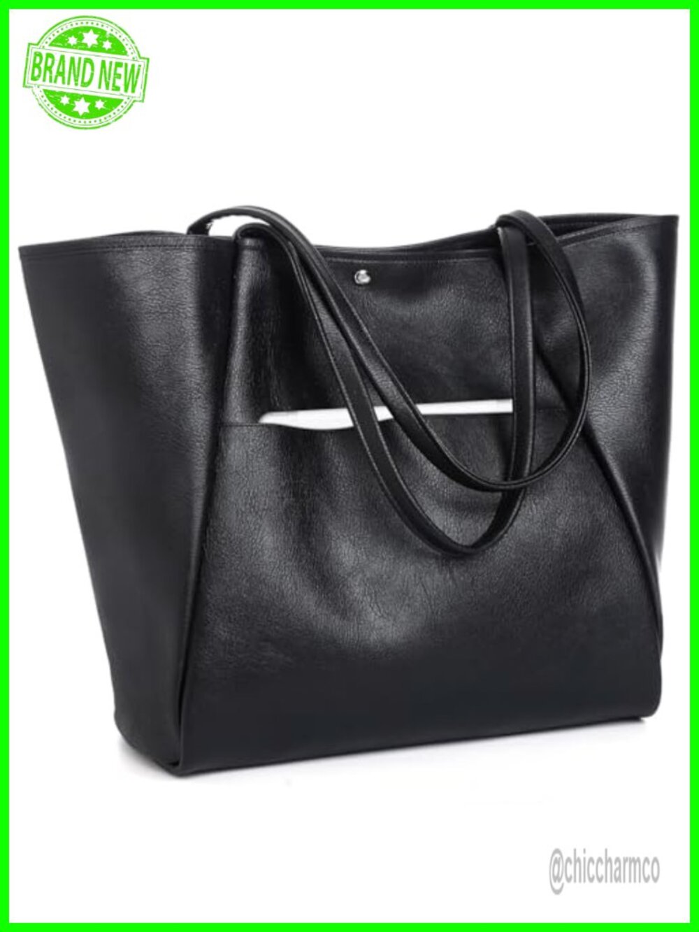 Large Vegan Leather Tote Bag Oversized Weekender Shoulder Purse